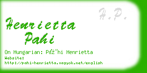 henrietta pahi business card